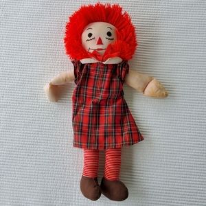 Raggedy Ann Rag Doll Vintage 14" Plush Stuffed Red